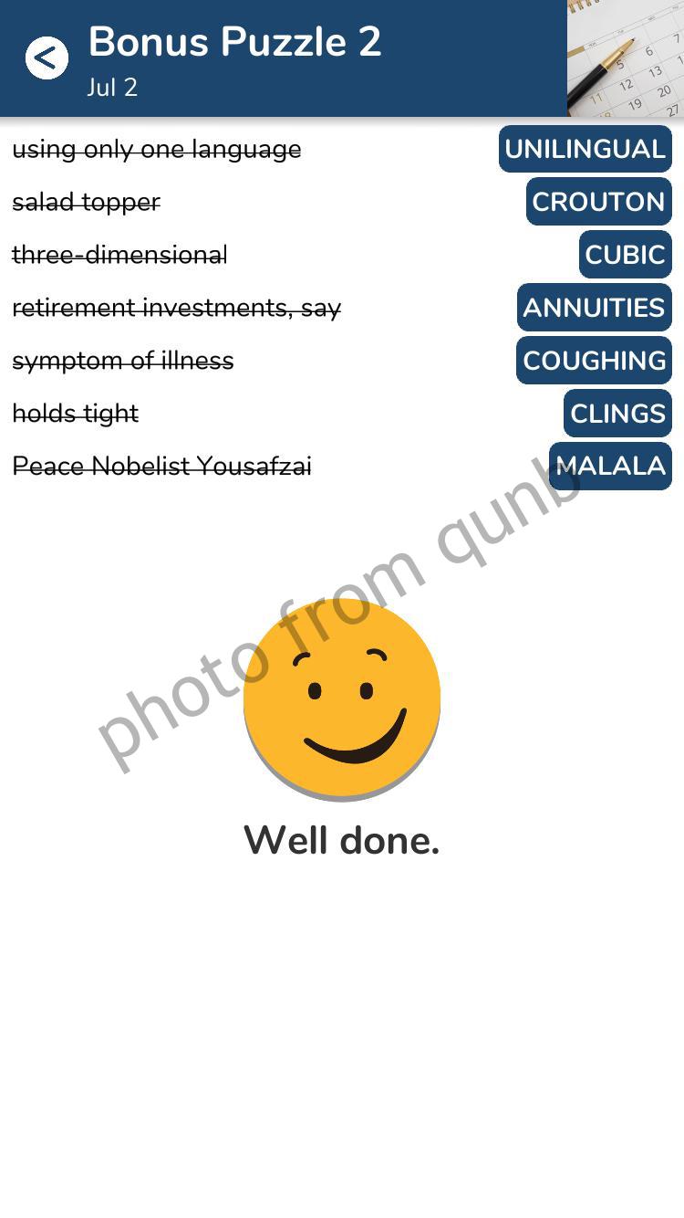 7 Little Words July 2 2022 Answers all in one Page » qunb