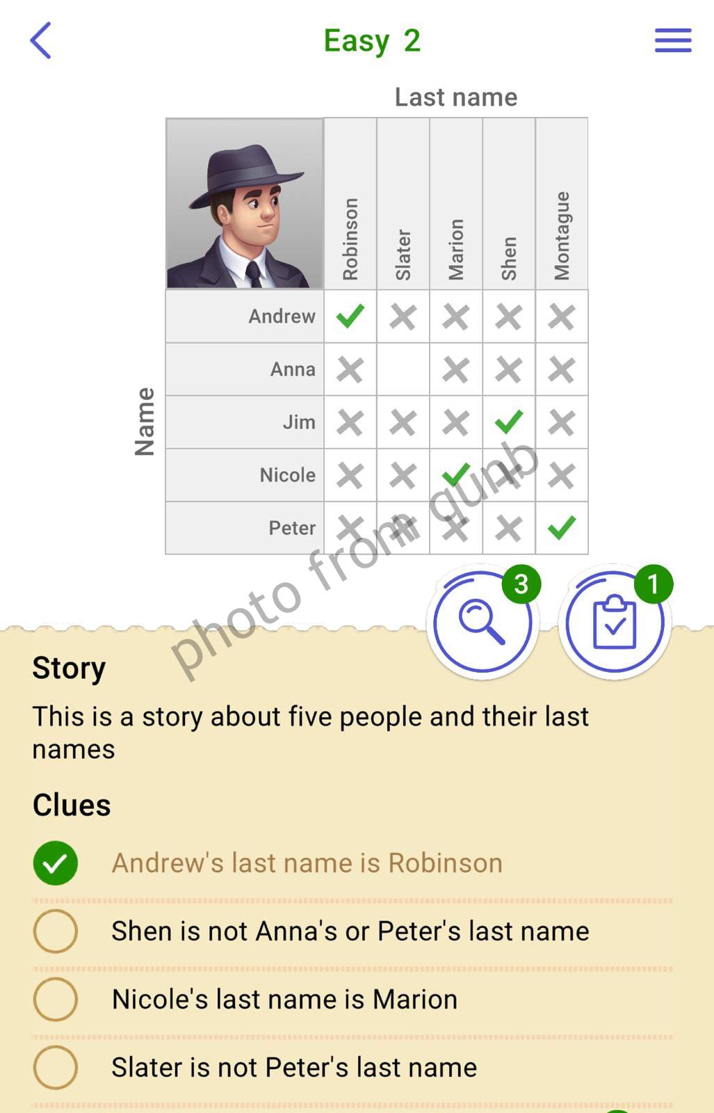 Cross Logic Puzzle Game Easy 2 Answers and Solutions