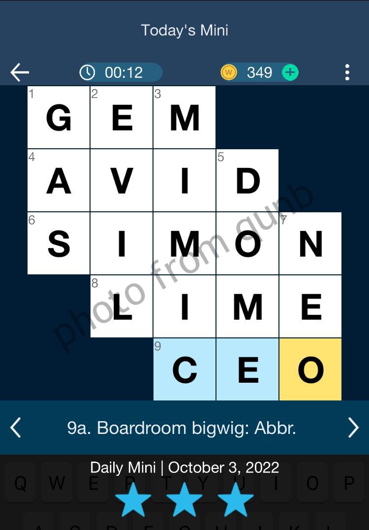 Daily Themed Mini Crossword October 3 2022 Answers