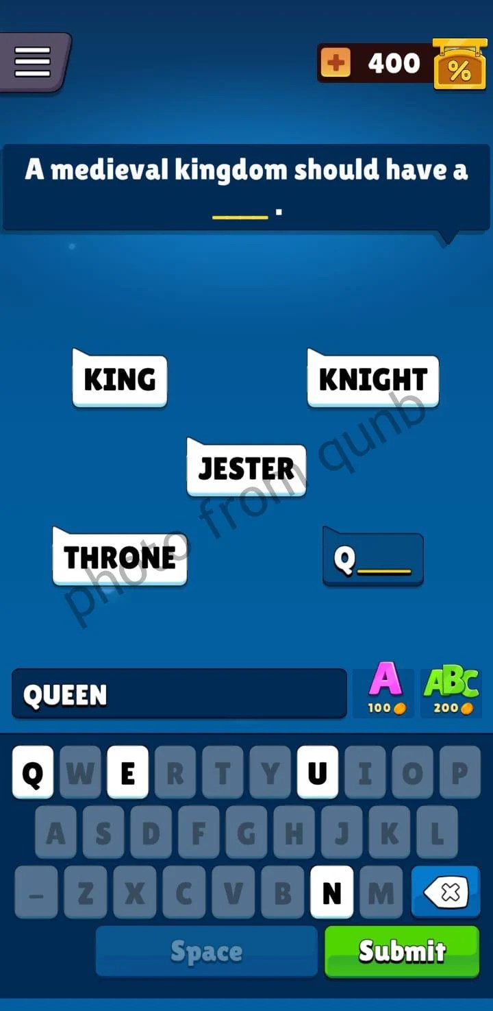 A medieval kingdom should have a __ Popular Words Level 18