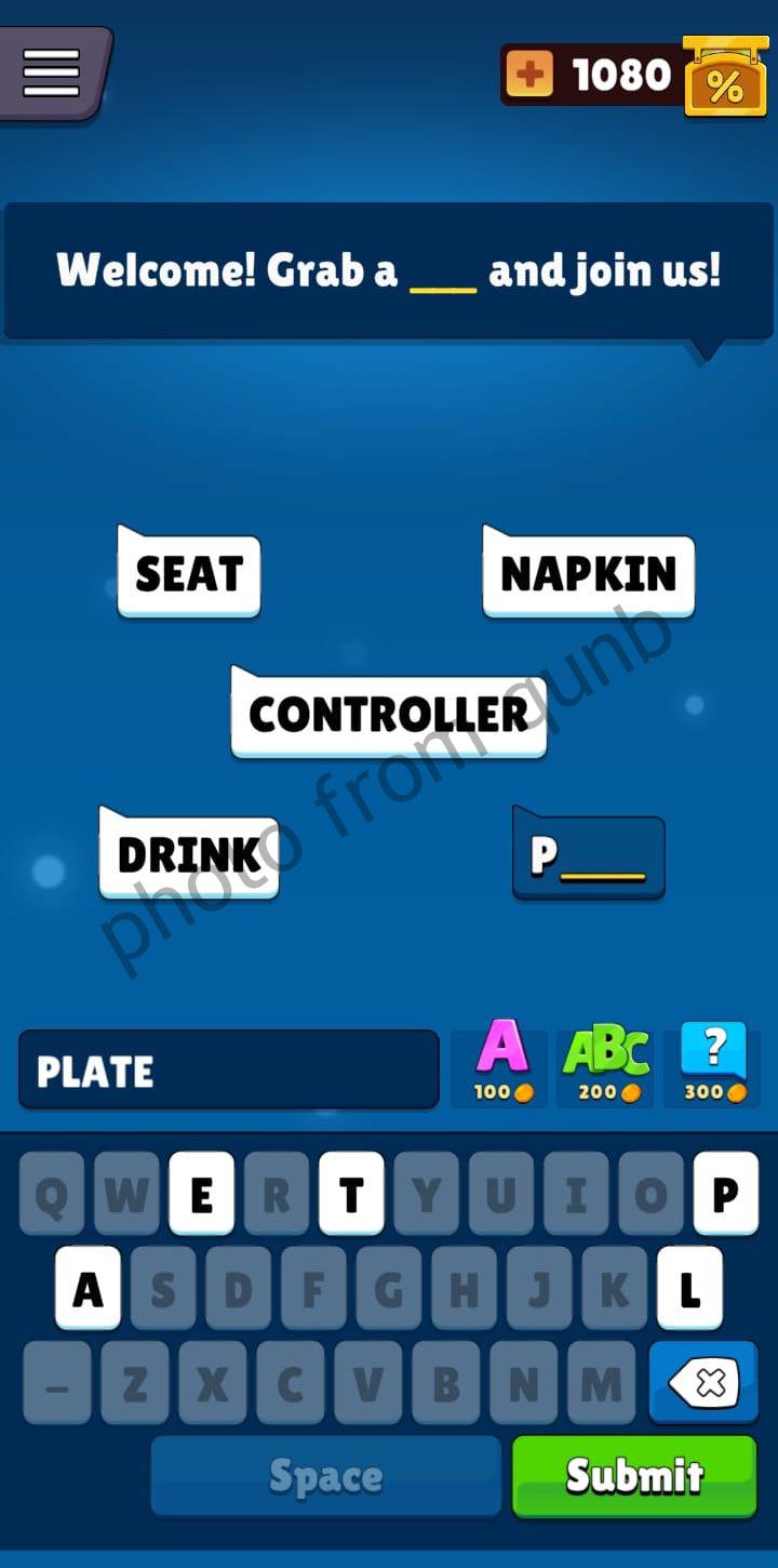 Grab a ___ and join us Popular Words Level 210