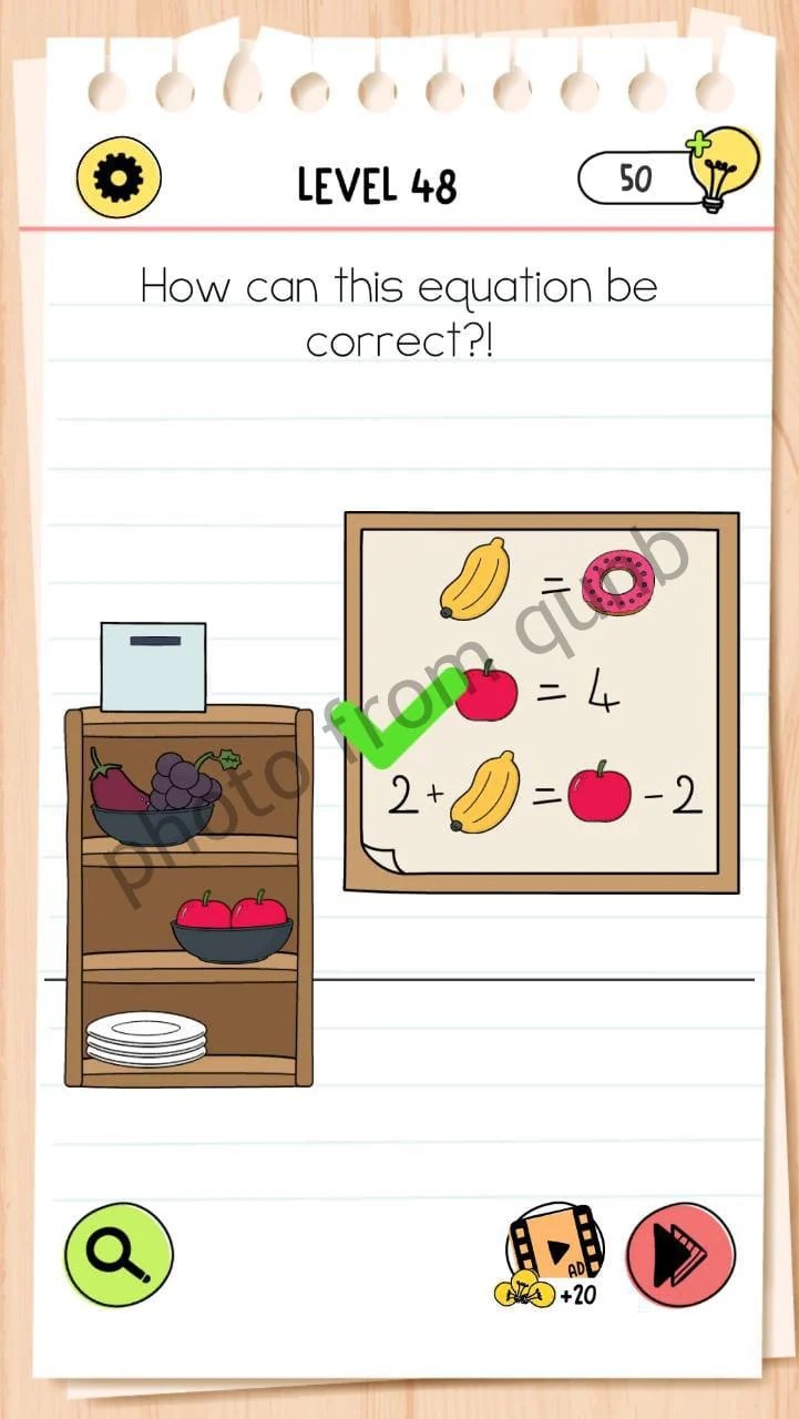 Brain Test 4 Level 48 Answers and Solutions