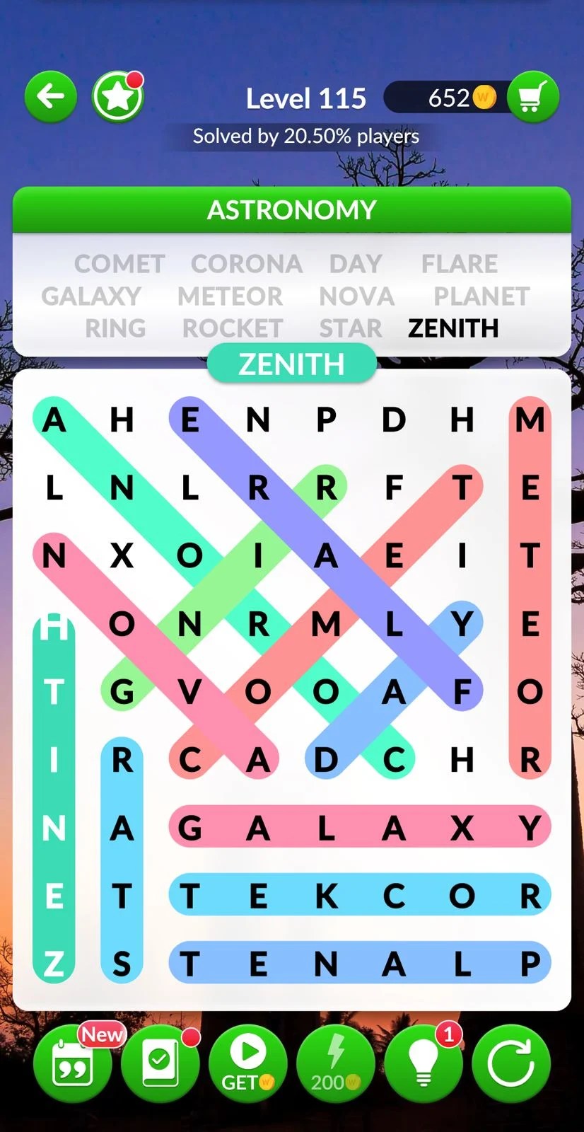 Word Search Explorer Level 115 Astronomy Answers