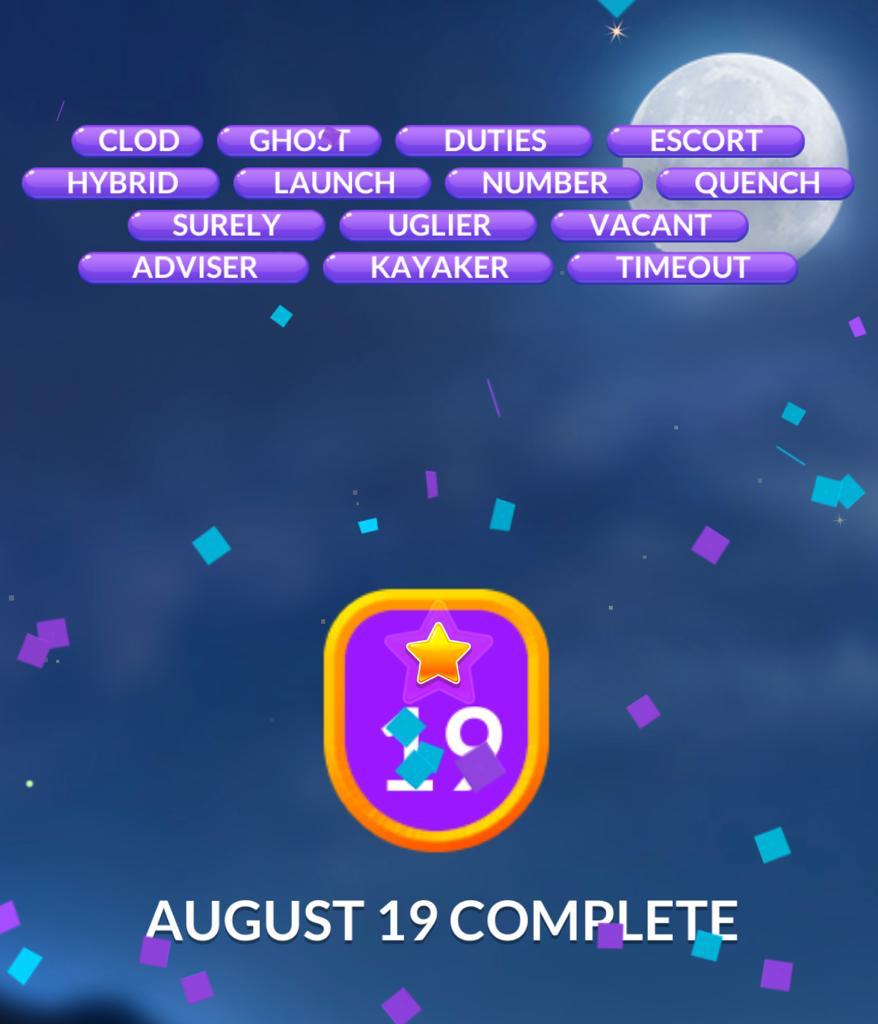 Word Stacks August 19 2023 Daily Puzzle Answers