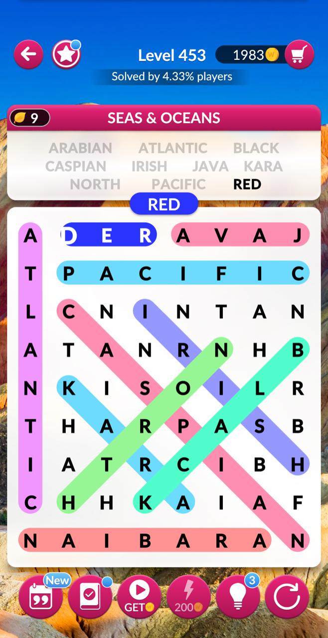 Word Search Explorer Level 453 Seas & Oceans Answers