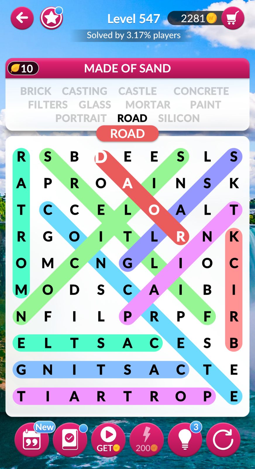Word Search Explorer Level 547 Made of sand Answers