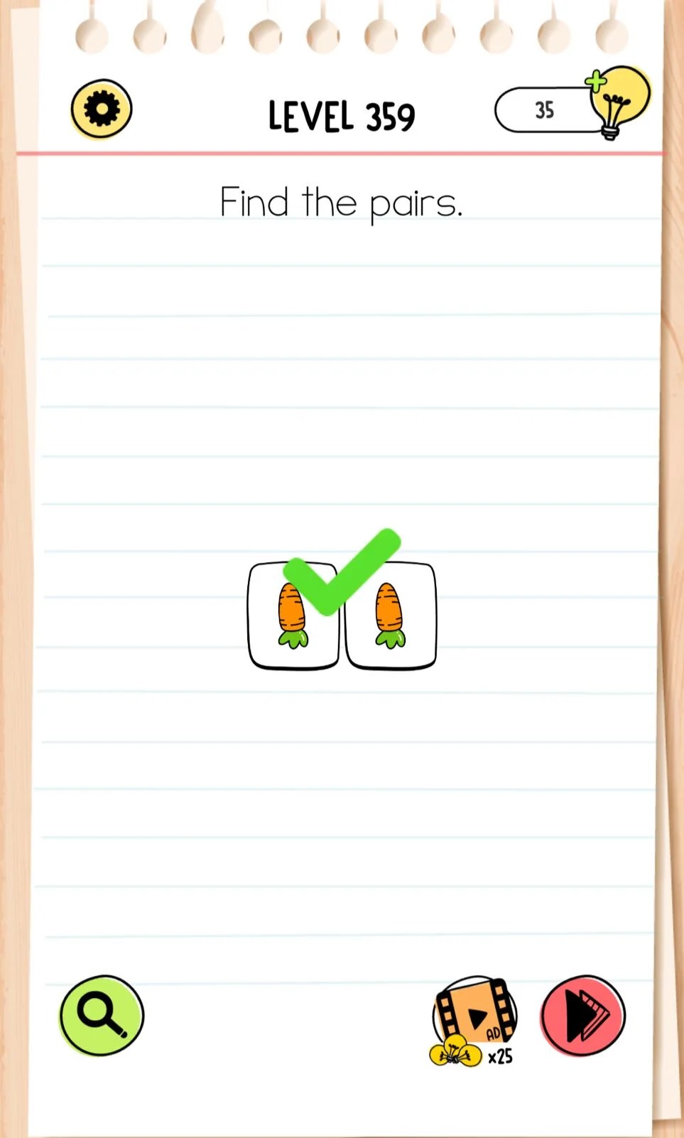 Brain Test AllStar Level 359 Find the pairs Answer