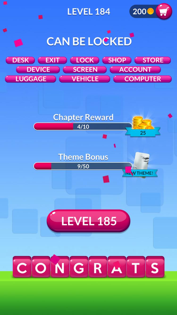 Word Stacks Level 184 Answers » Qunb