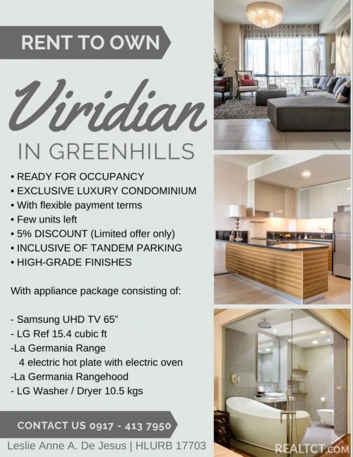 Condo For Sale in San Juan (Rent to Own) at Viridian At Greenhills