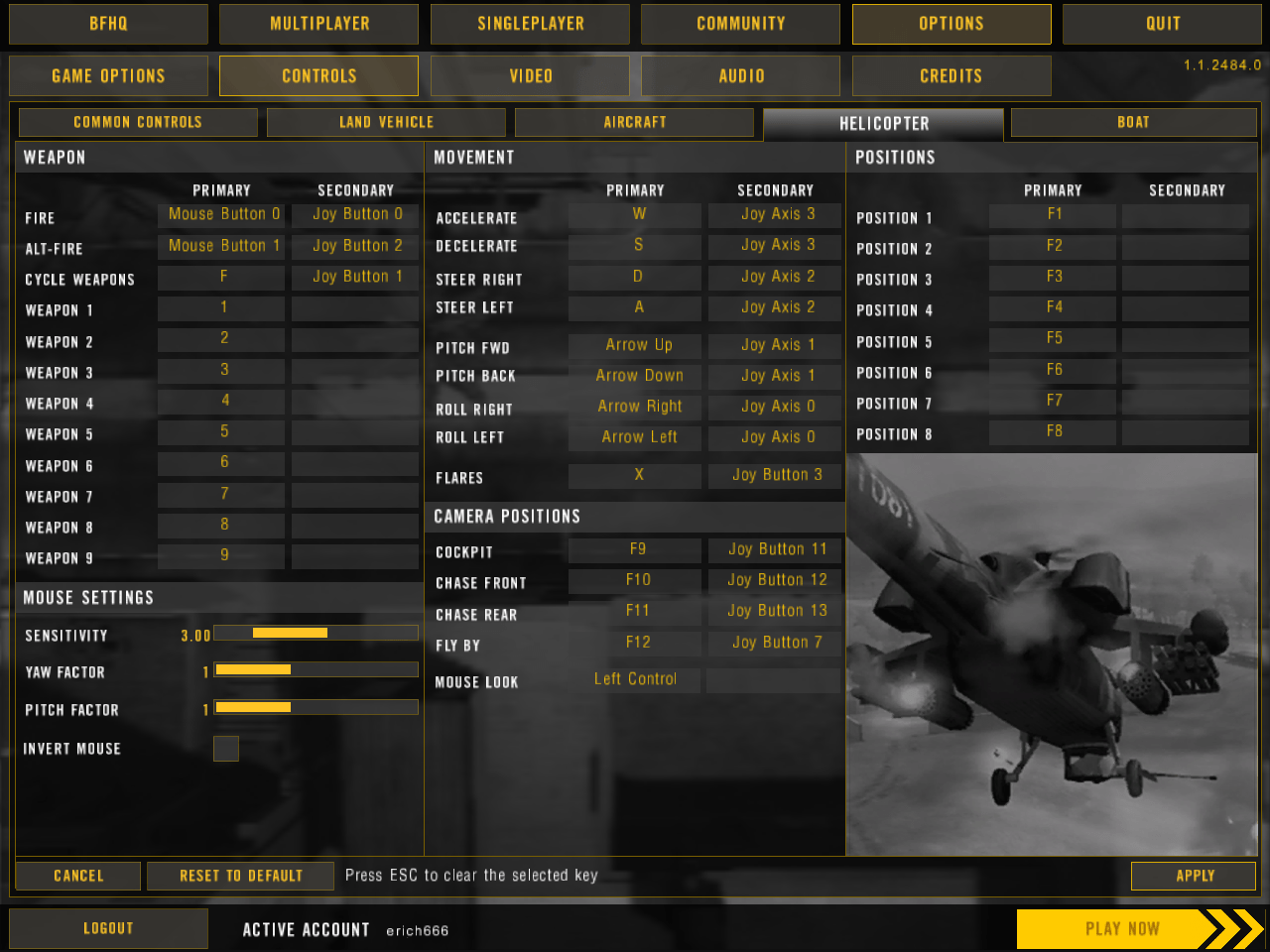 Battlefield 2 Joystick Setup