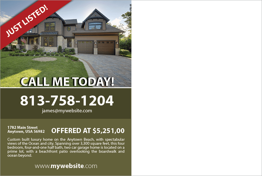 Real Estate Postcard Template Realtor Postcard Template