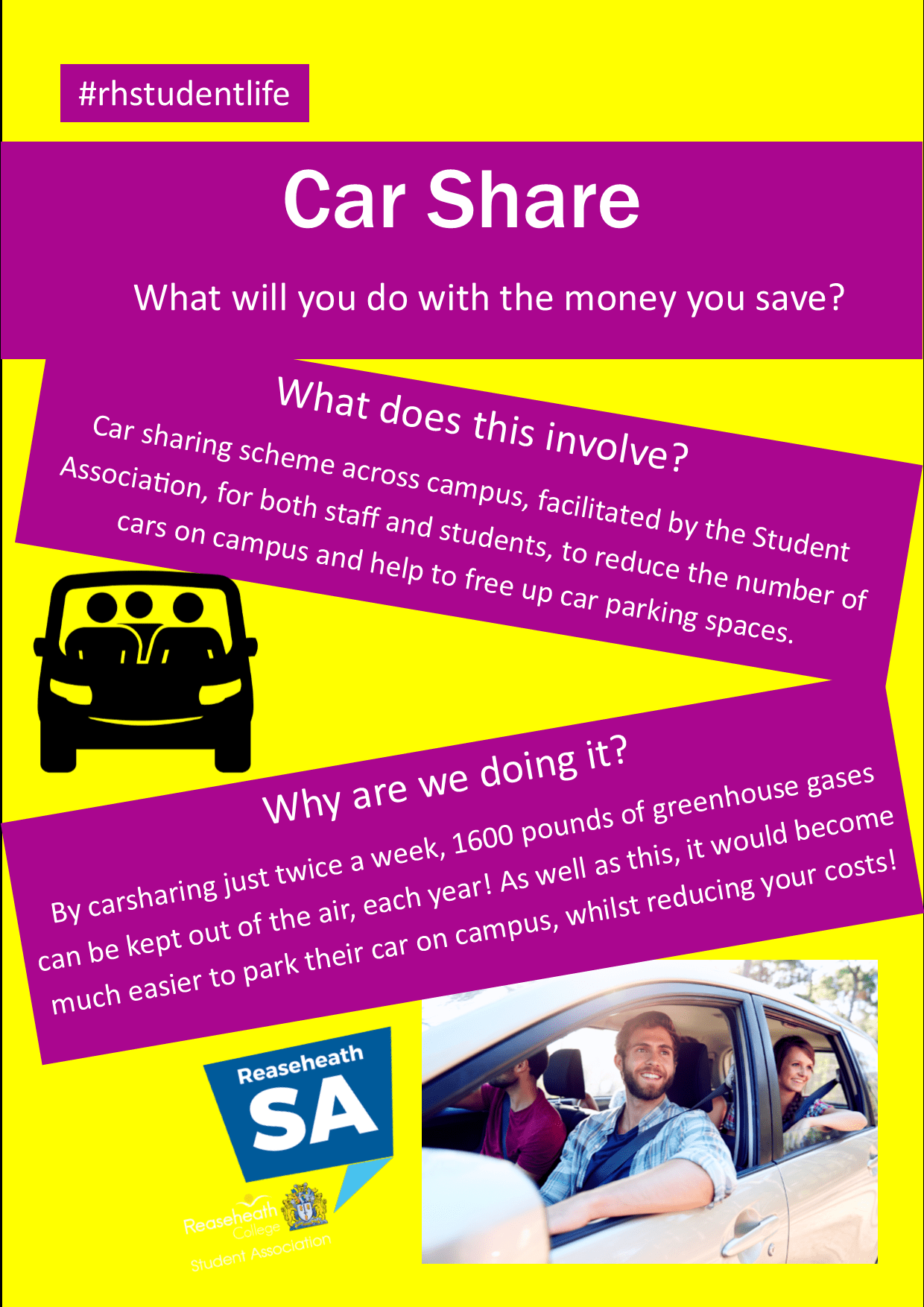 SA Campaign Car Share Reaseheath College