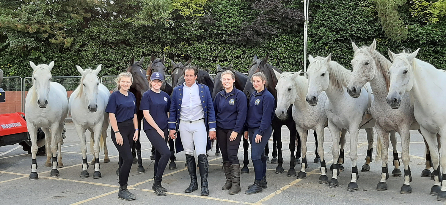 Lorenzo the Flying Frenchman and horses Reaseheath College