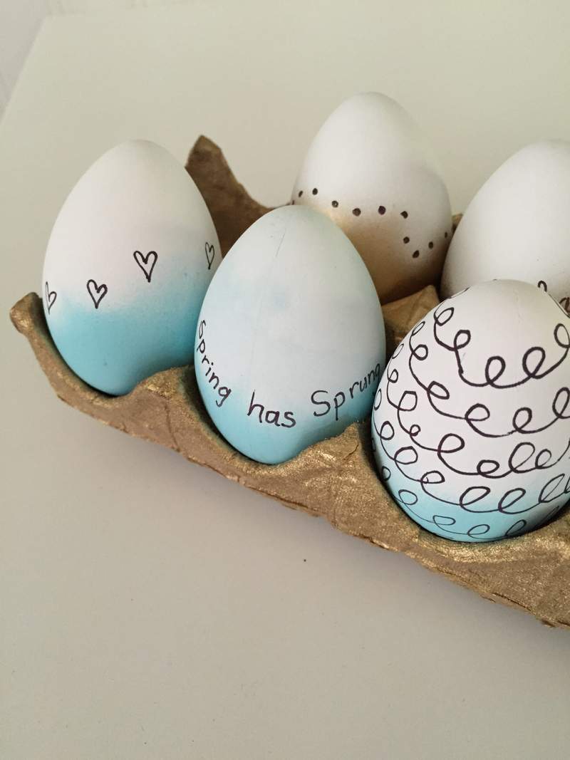 Spray Painted Easter Eggs