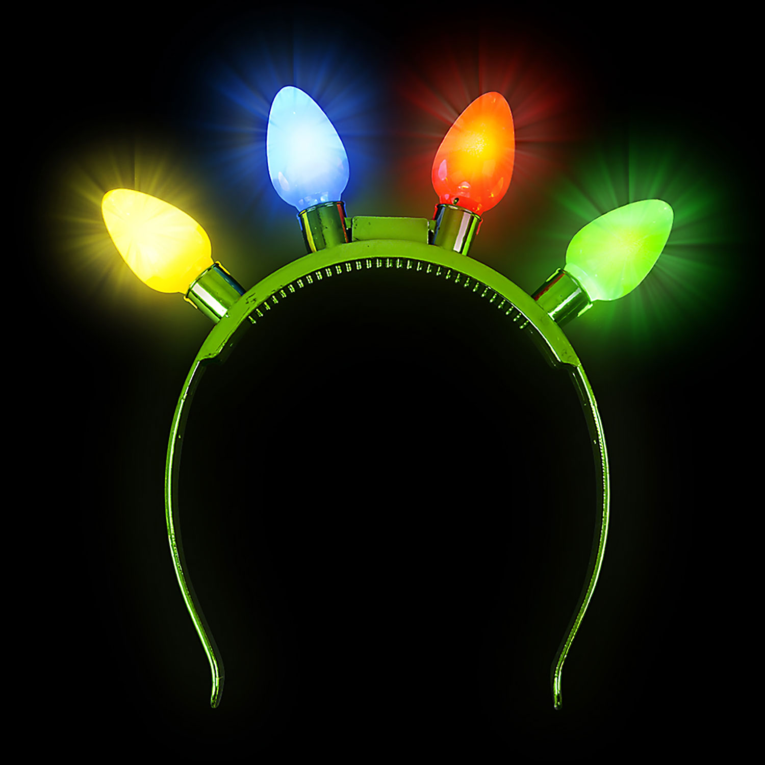 Light Up Christmas Bulb Headband 3 Function Rebecca's Toys & Prizes