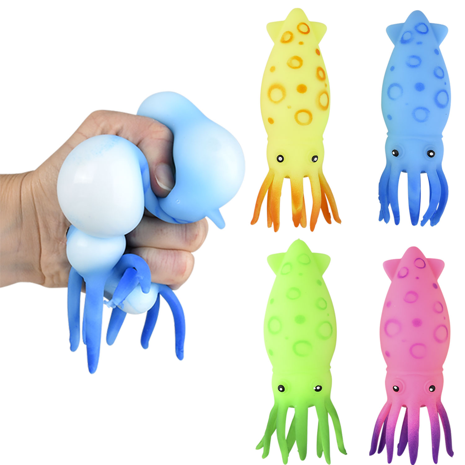 Squish & Stretch Squids 12 Count Rebecca's Toys & Prizes