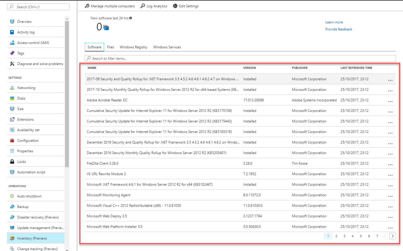 Introducing change tracking and inventory features for Azure VM