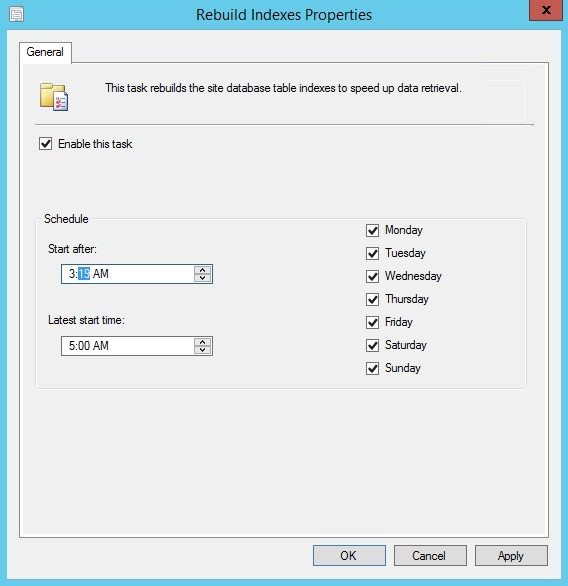 How to Enable the ConfigMgr Rebuild Indexes Site Maintenance Task