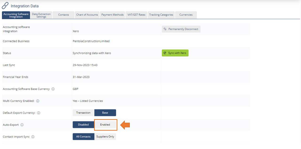 Autoexport to accounting software Receipt Bot