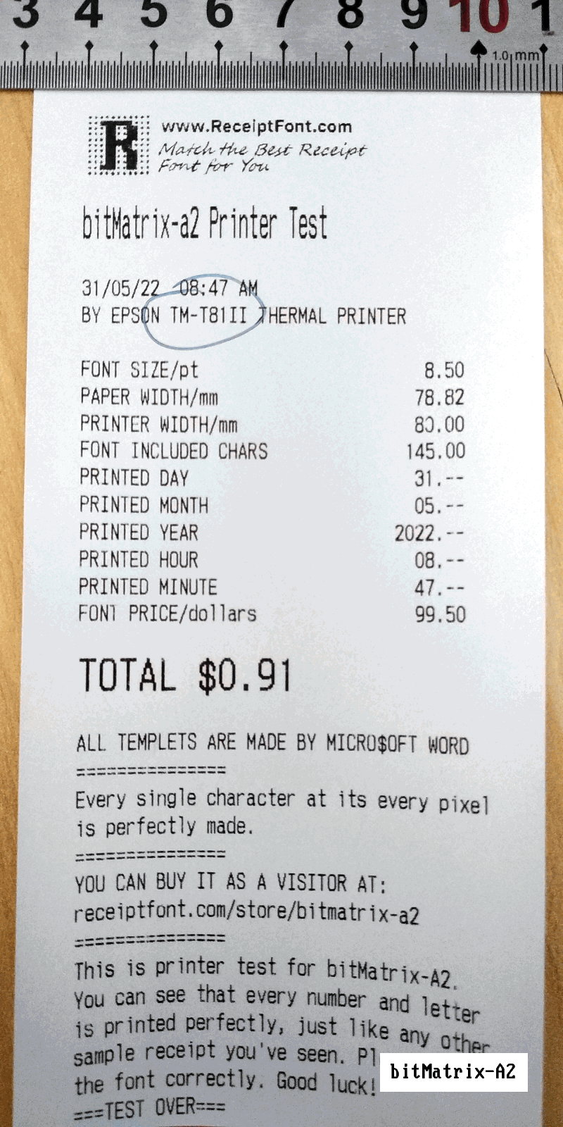 The Most Common Receipt Font for Thermal Printer Receipt Font, POS