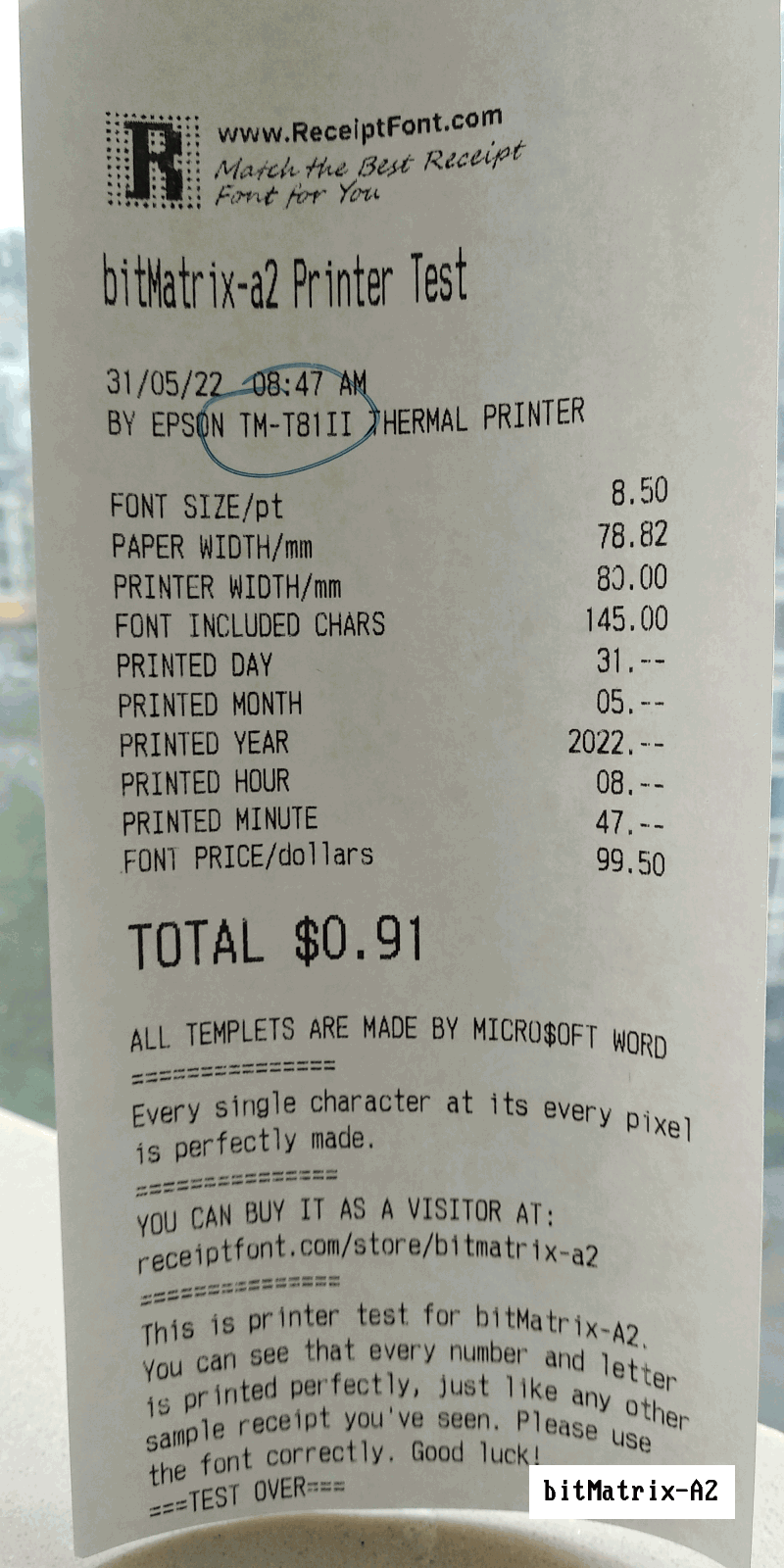The Most Common Receipt Font for Thermal Printer Receipt Font, POS