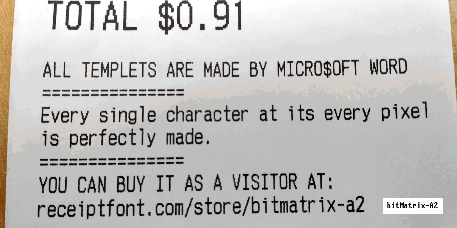 The Most Common Receipt Font for Thermal Printer Receipt Font, POS