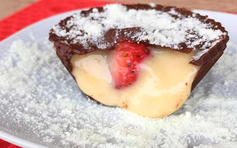 Trufa Fit de Creme Proteico com Morangos Receitas e Dicas do Chef