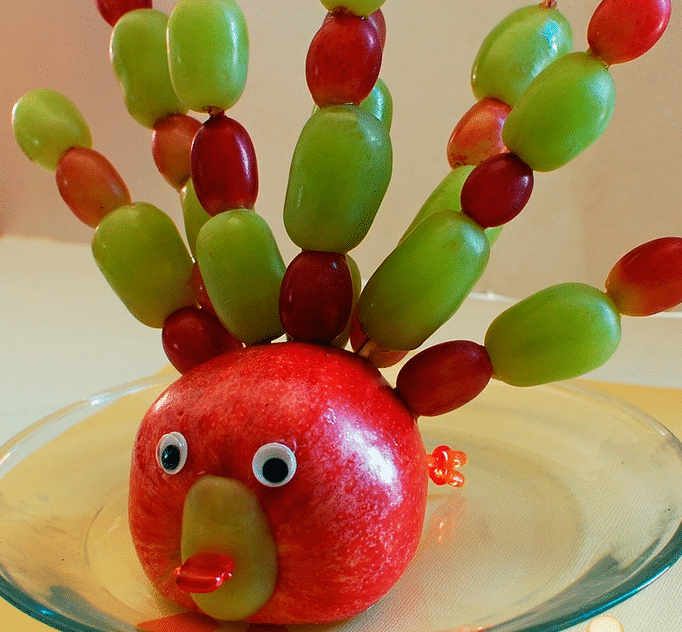 Pavo real de frutas, jugando con los colores RecetÃ­n RecetÃ­n