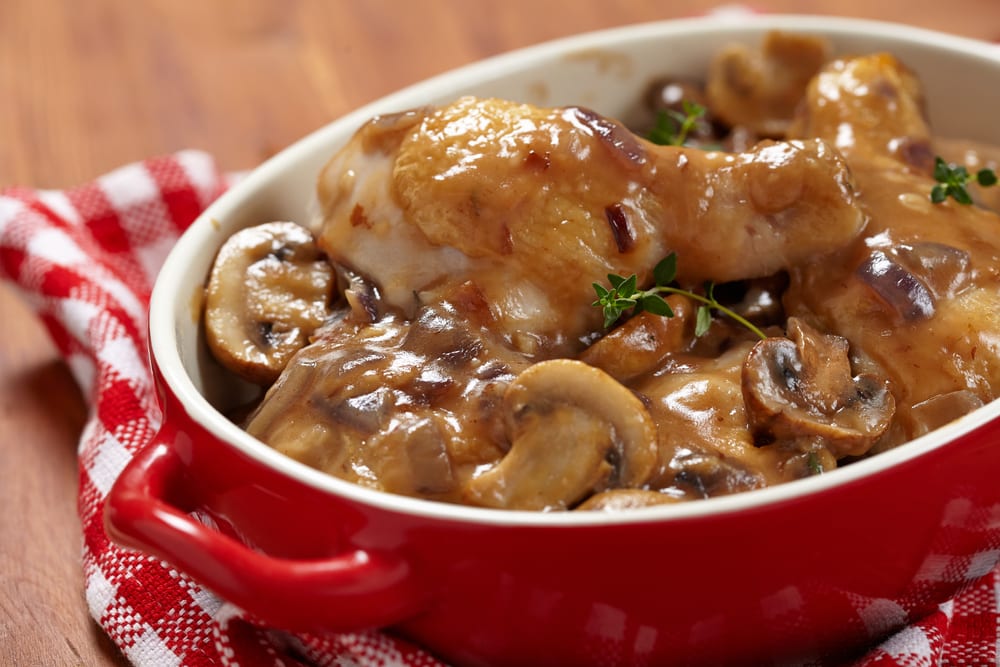 Muslos de pollo con champiñones Recetín