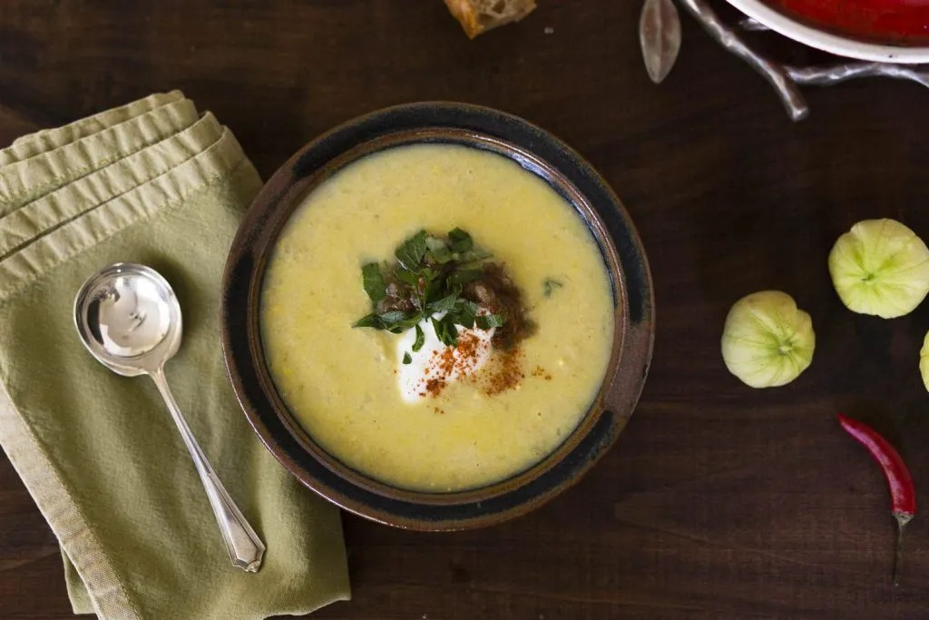Green Chile Tomatillo Corn Chowder — Recipe Fiction