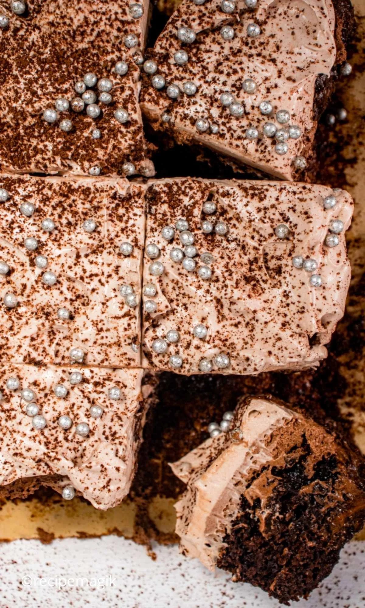 Chocolate Buttermilk Cake Bars RecipeMagik