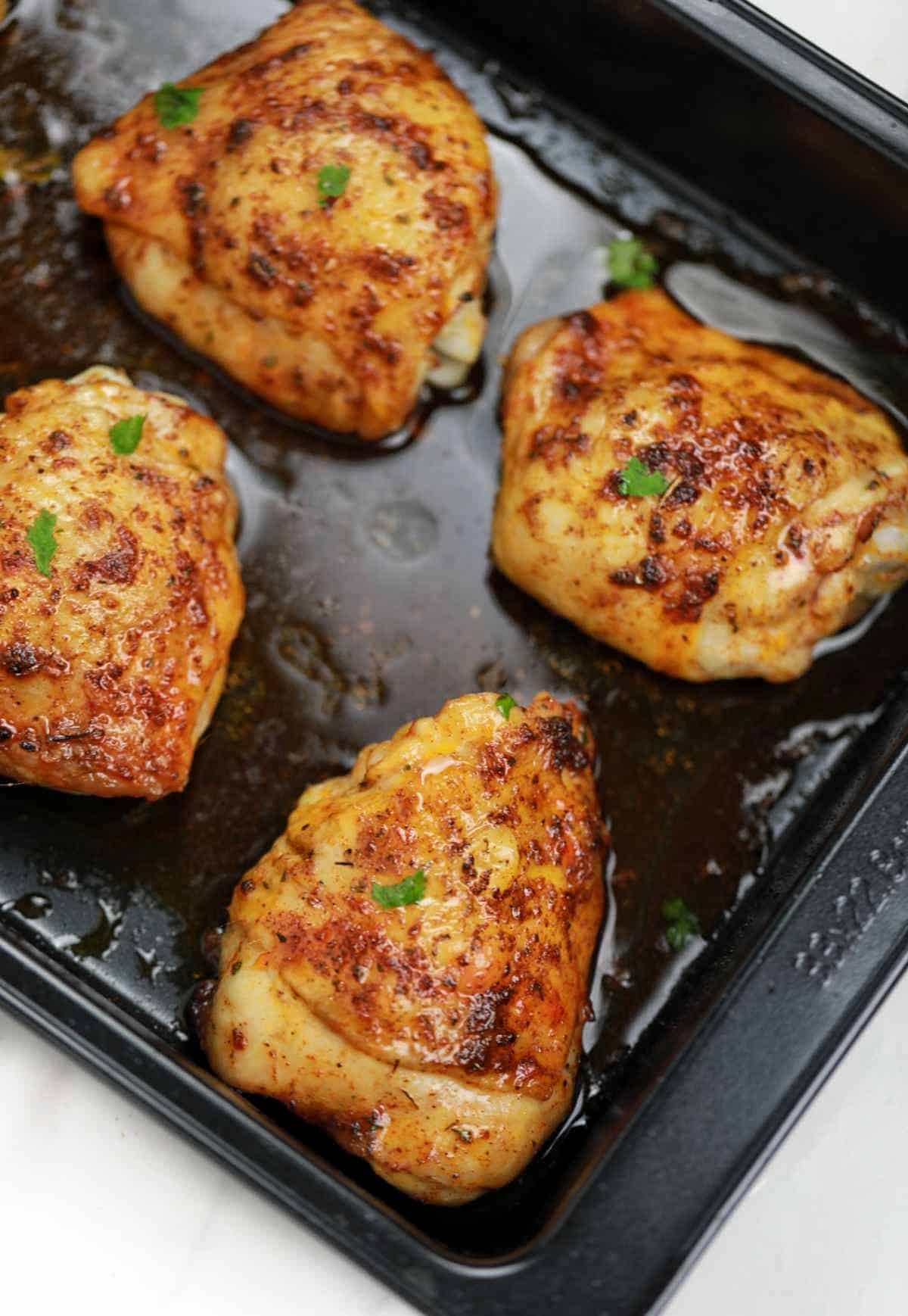 Oven Baked Bone In Chicken Thighs Recipe Recipe Vibes