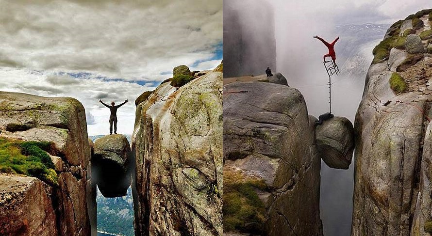 Hiking Heaven Cliffs in Norway PartII Kjeragbolten Boulder Reckon