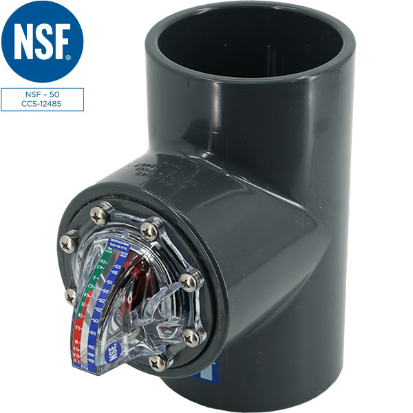 NSF Listed FlowVis Flow Meter for PoolsSpas 4 inch Sch 80 PVC