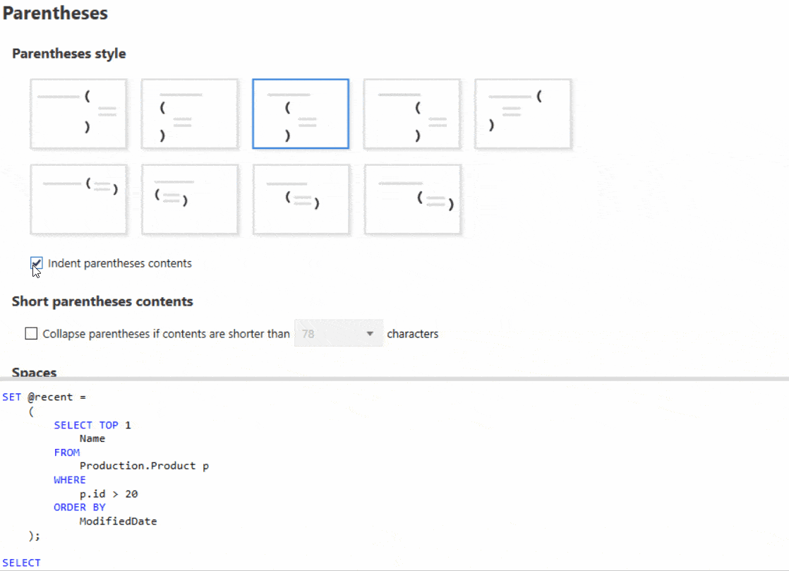How we used feedback to improve parentheses formatting