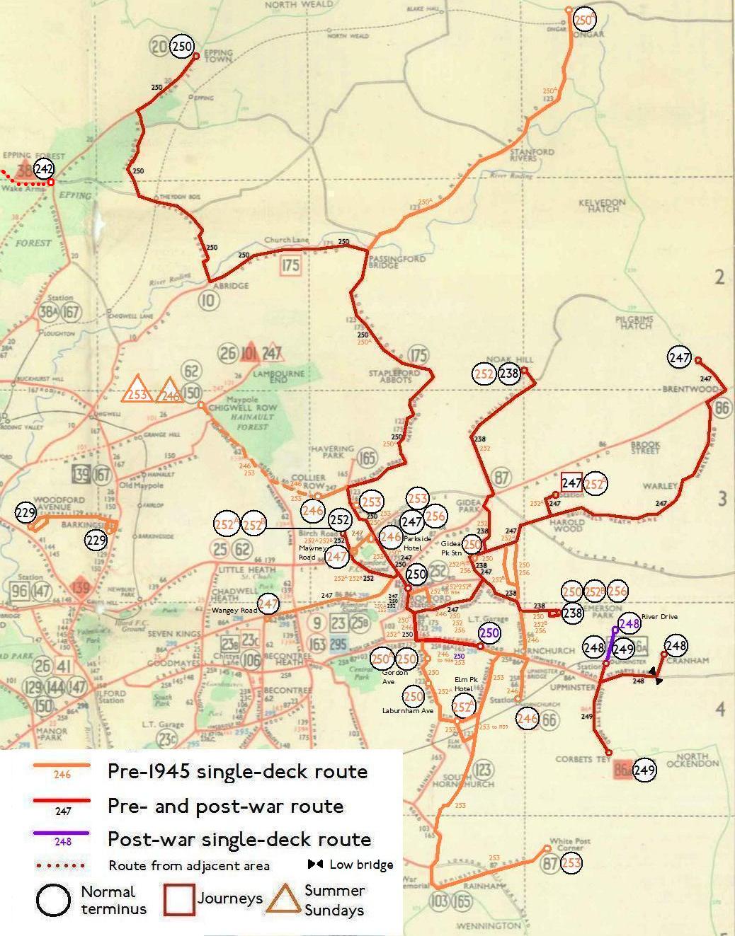 North East London bus map Ontheworldmap.com