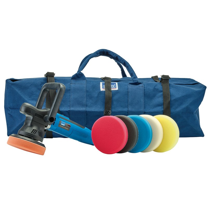 Draper 99376 125mm Dual Action Polisher Kit Red Box Tools