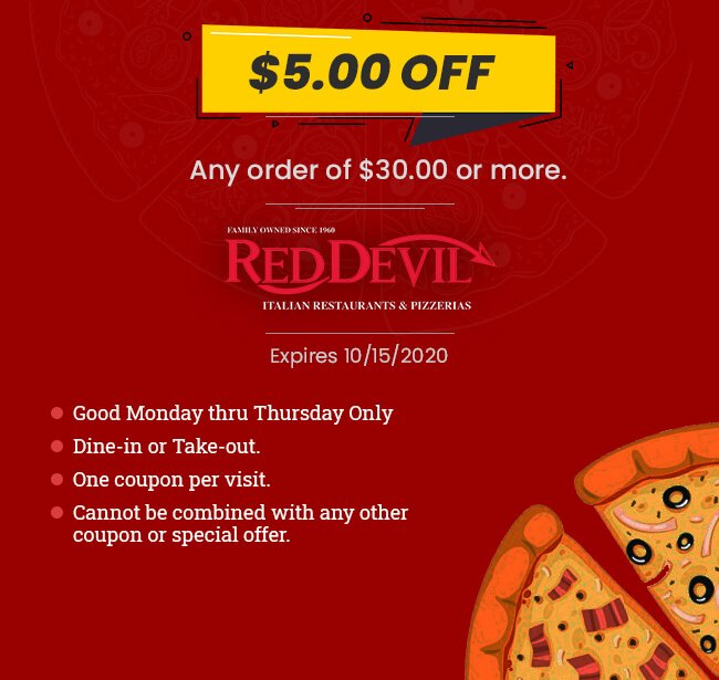 Pizza Coupons & Specials Phoenix AZ Red Devil Restaurant