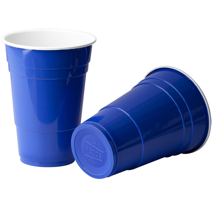 Blue Cups 425ml Iconic Plastic Party Cups REDDS Cups
