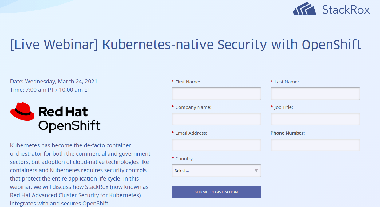 inar, Wednesday, on Security with OpenShift and