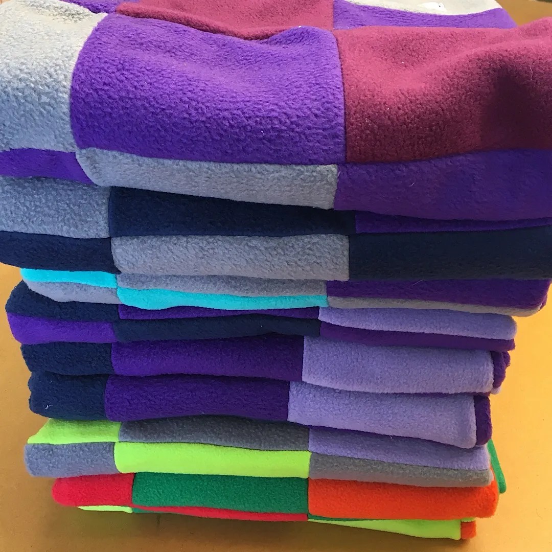 Patchwork Fleece Dog Blanket LARGE Pick Your Own Colours Redhound