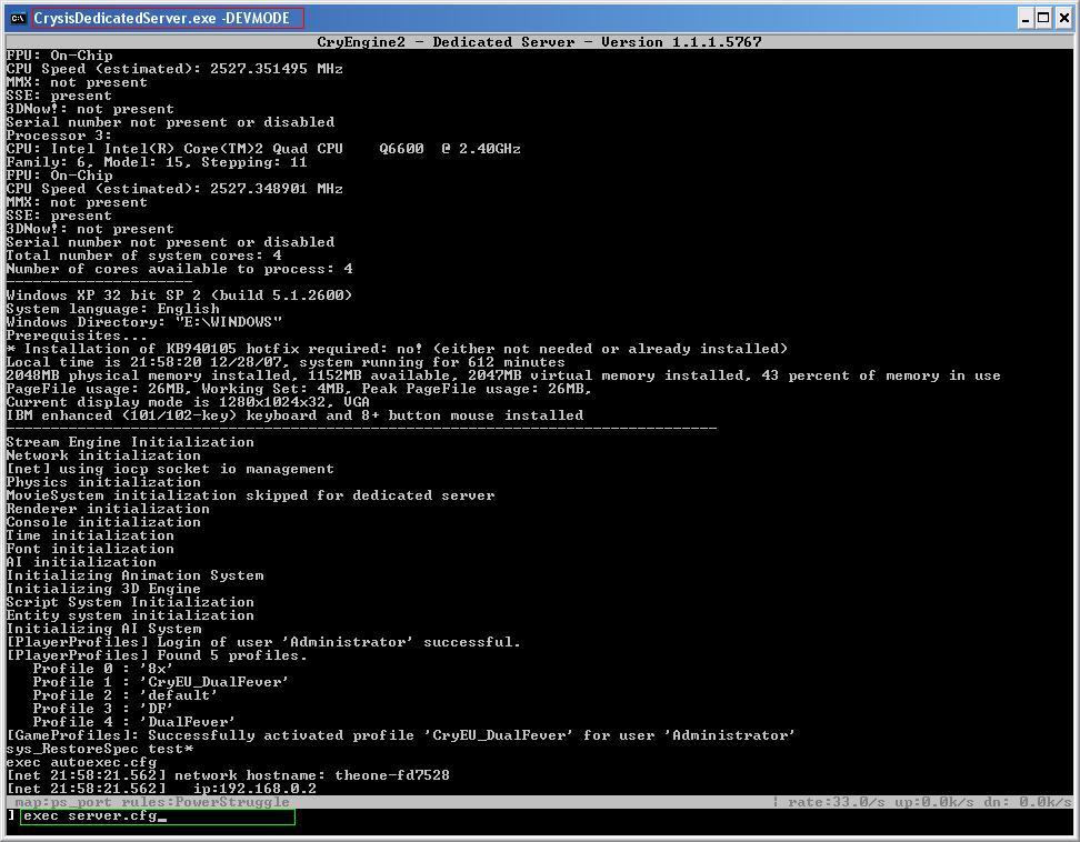 Setting up Crysis server config and Playing on a Modded Crysis Server