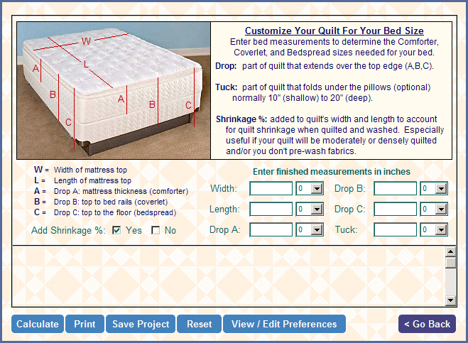 Quilt Math Quilters Math Quilting Calculator Screen Shots