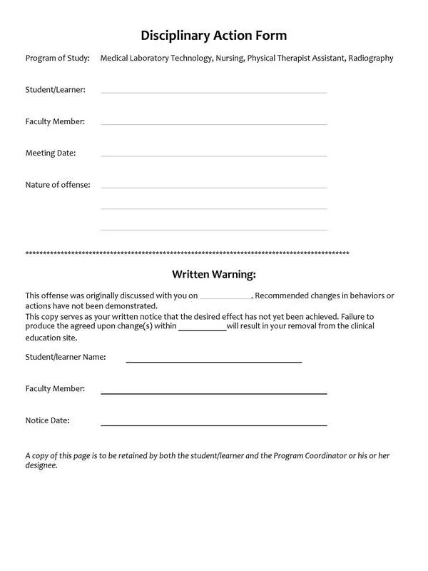 45+ Powerful Disciplinary Action Form Example RedlineSP