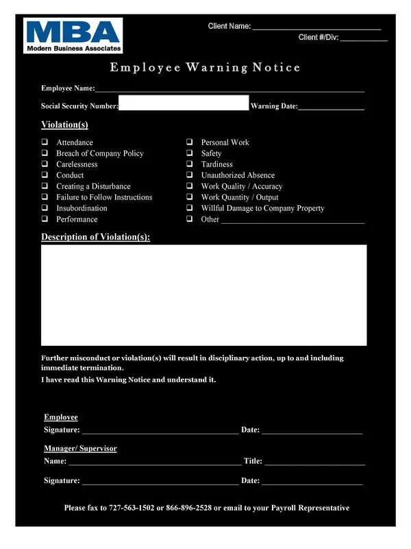 60+ Employee Warning Notice Example & Template RedlineSP