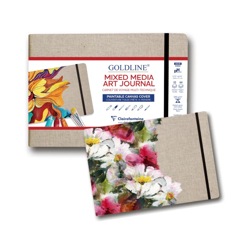 Clairefontaine Goldline Mixed Media Art Journal 3 Sizes Red Orchard
