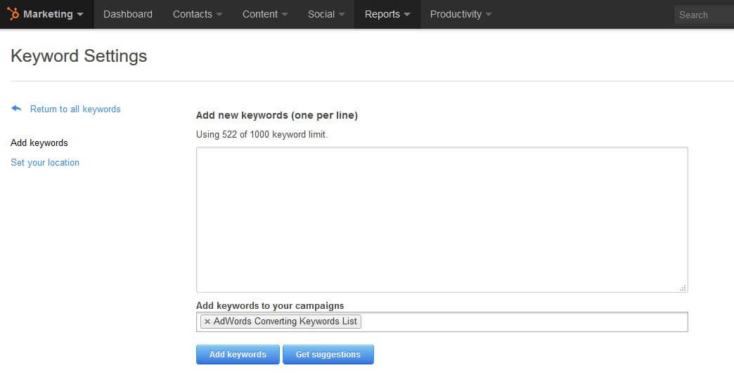 Use the HubSpot KeyWord Tool to Track SEO Rank of Your AdWords Keywords