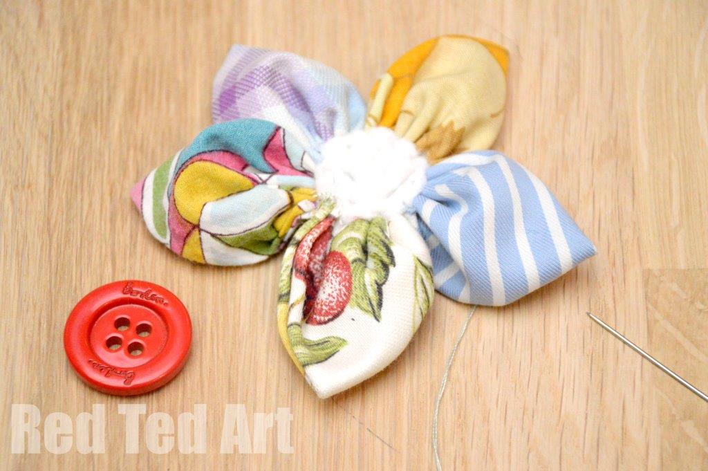 Easy Fabric Flowers Red Ted Art Kids Crafts