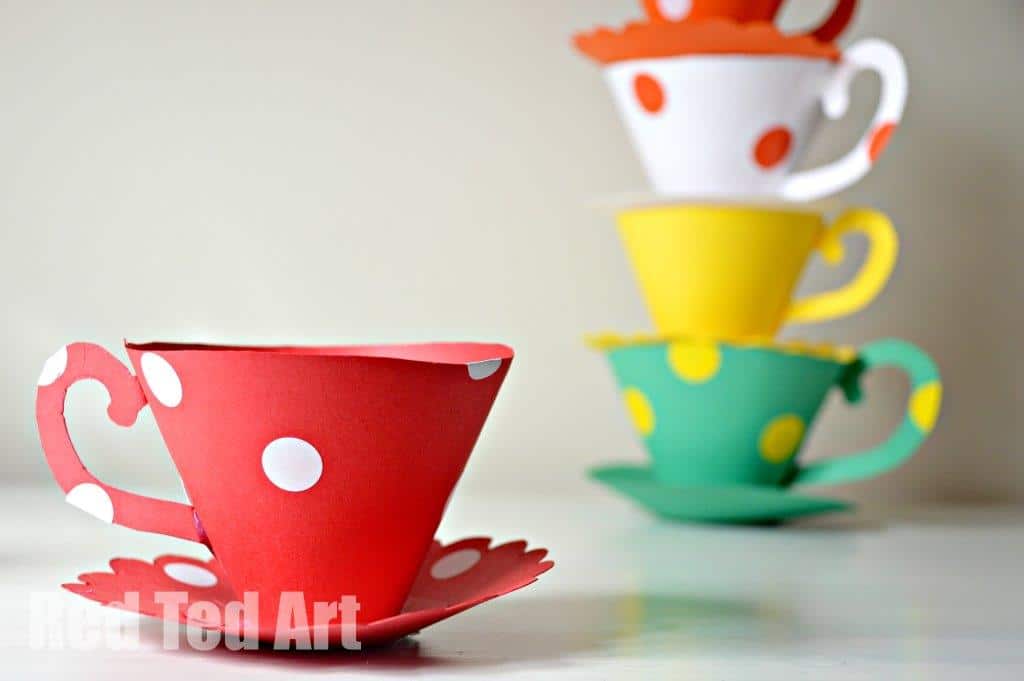 Paper Teacup Printable & Tea Party Games Red Ted Art Kids Crafts