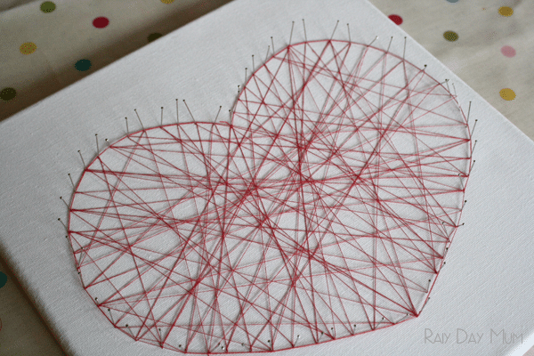 Valentine's Crafts - Heart Canvases - Red Ted Art's Blog